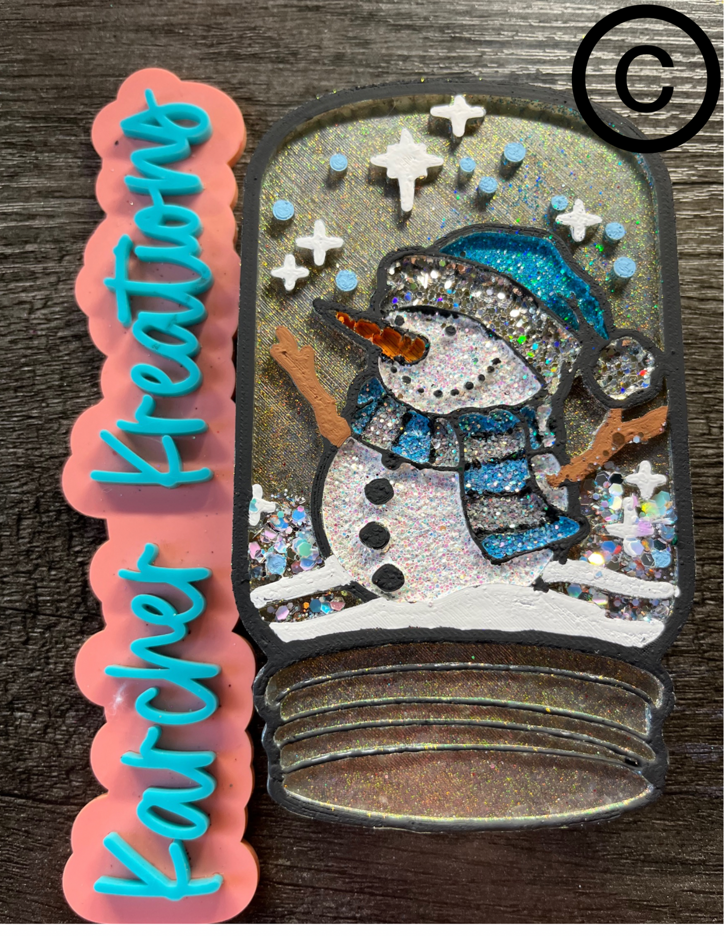 Mason Jar Snowman Freshie