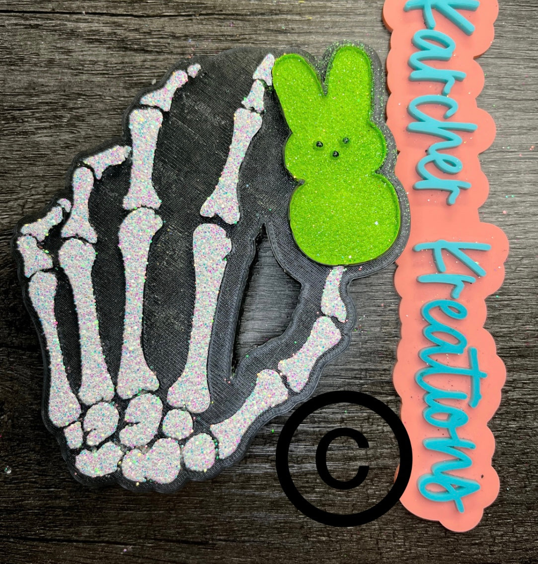 Skull Hand with Peep Car Freshie