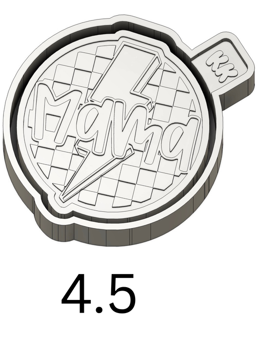 Round Checkered Print with Mama Bolt Mold