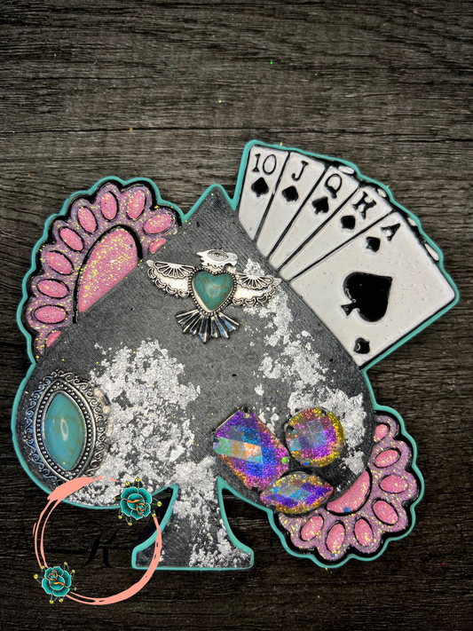 Concho Spade with Cards Freshie