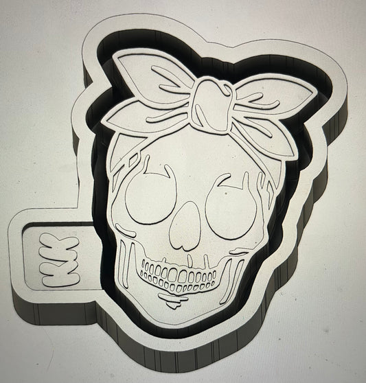 Skull with Head Wrap Bow Mold