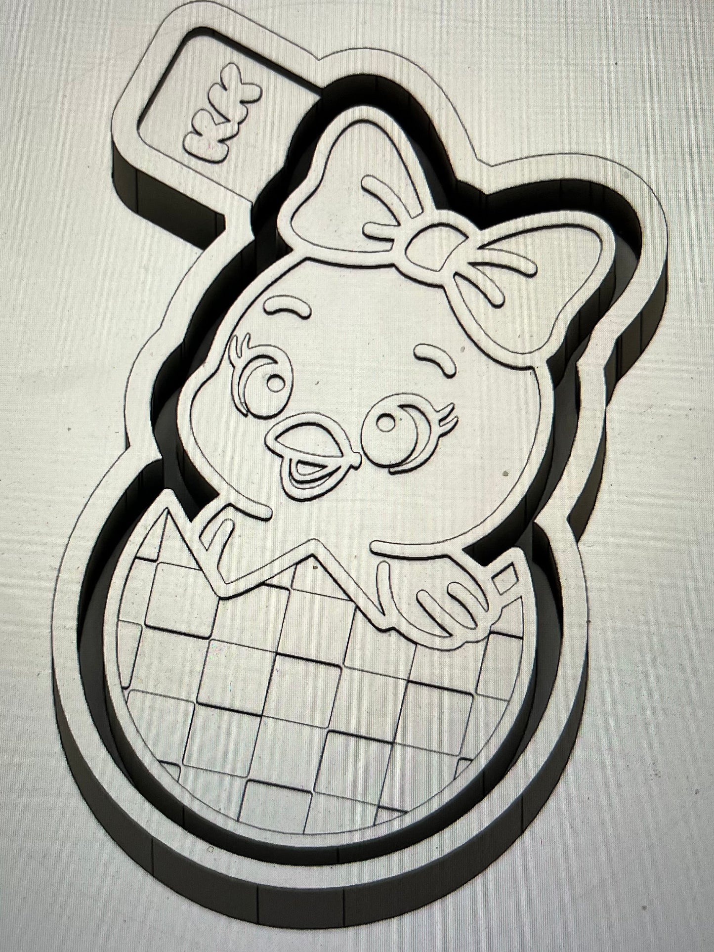 Chick In Checkered Print Egg Mold