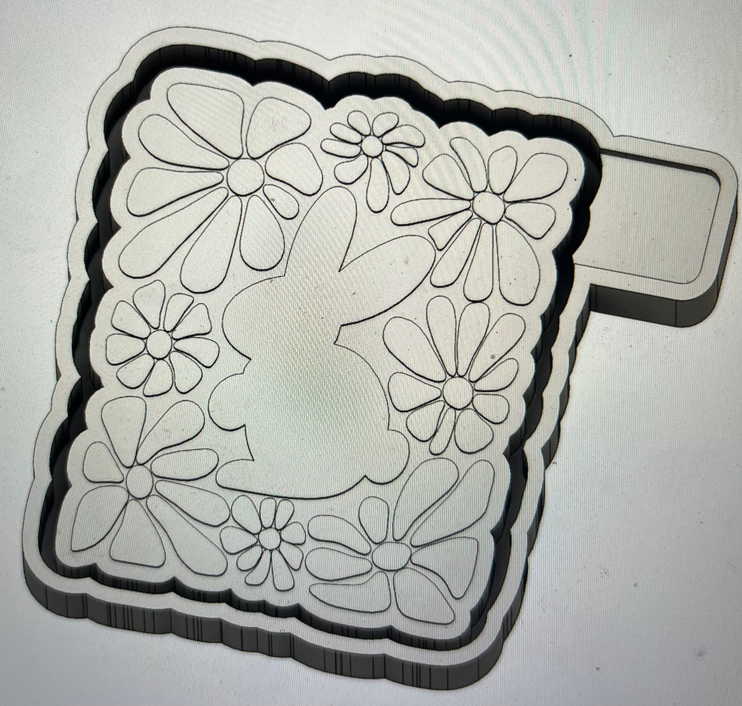 Bunny with Floral Design Mold