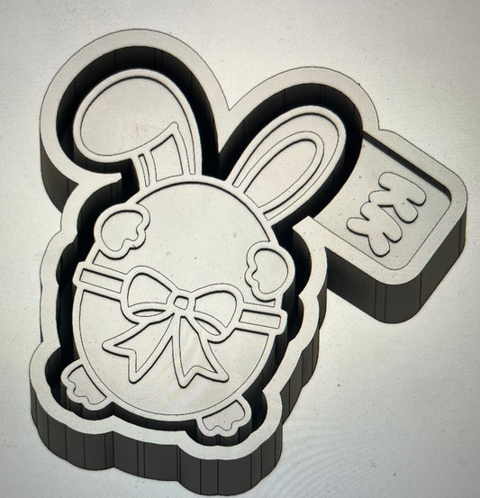 Egg with Bow and Bunny Ears Mold