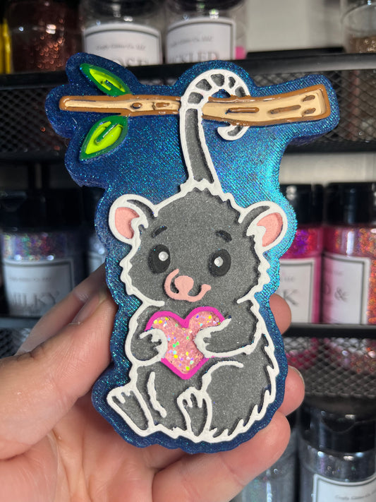 Opossum Hanging from Limb Freshie