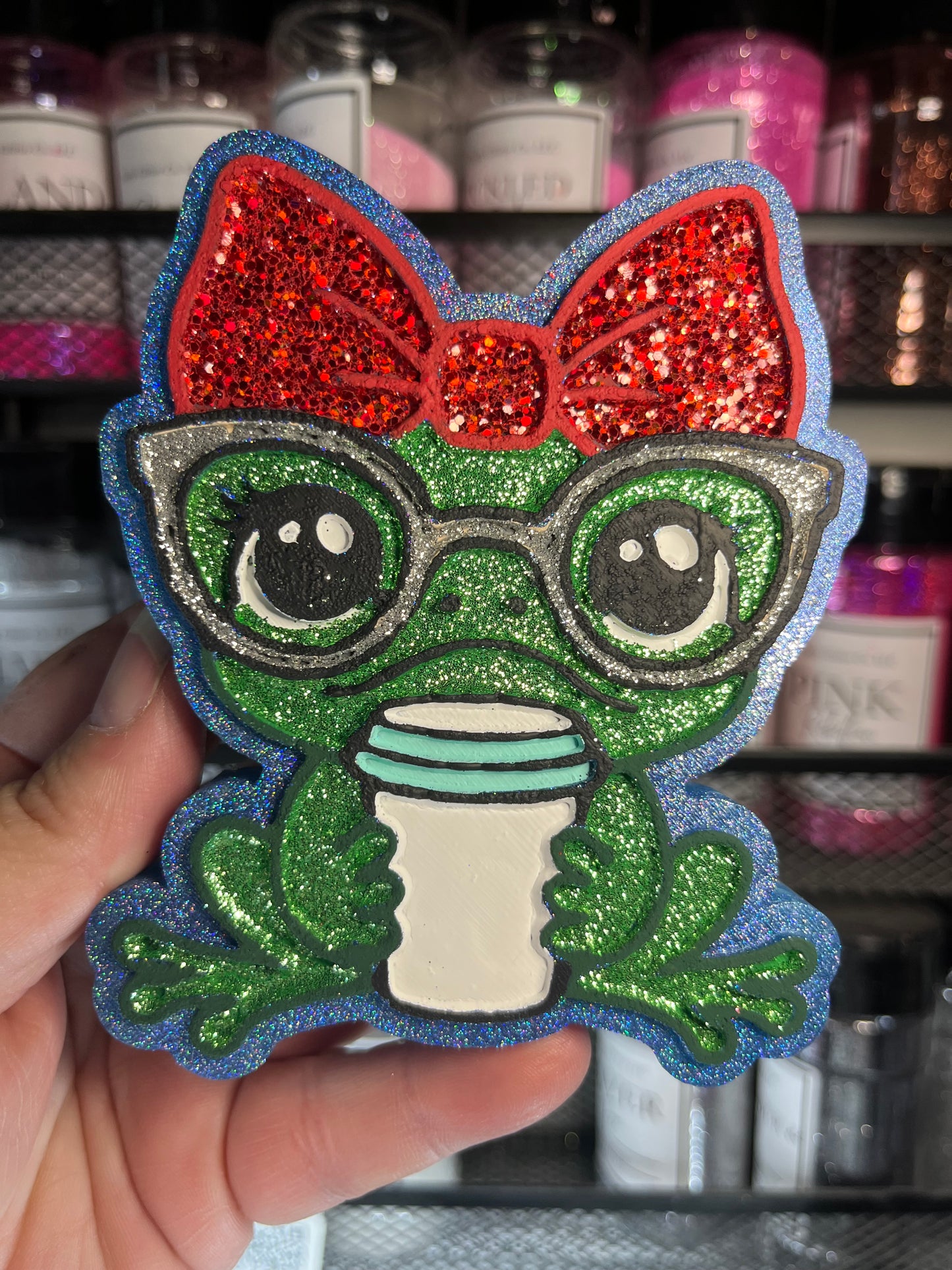 Frog with Glasses Freshie