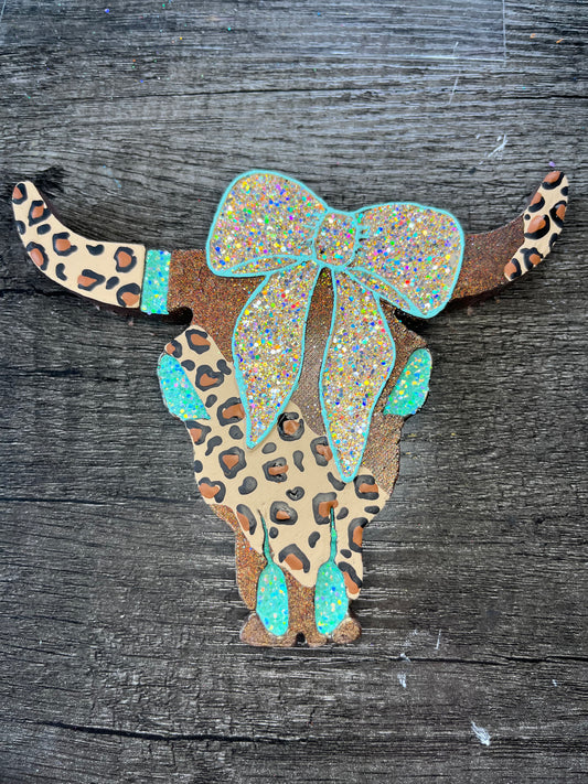 Bull Skull with Bow Freshie