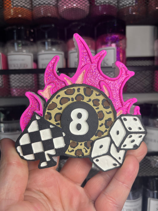8 Ball with Flames Freshie
