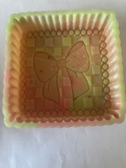 Square Check Print with Bow  Destash