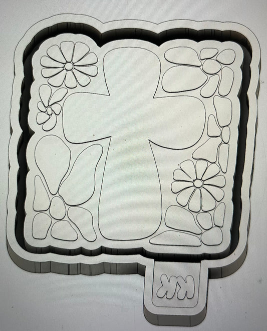 Cross With Flowers Mold