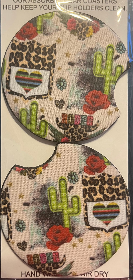 Cactus Rodeo Car Coaster 2 pack