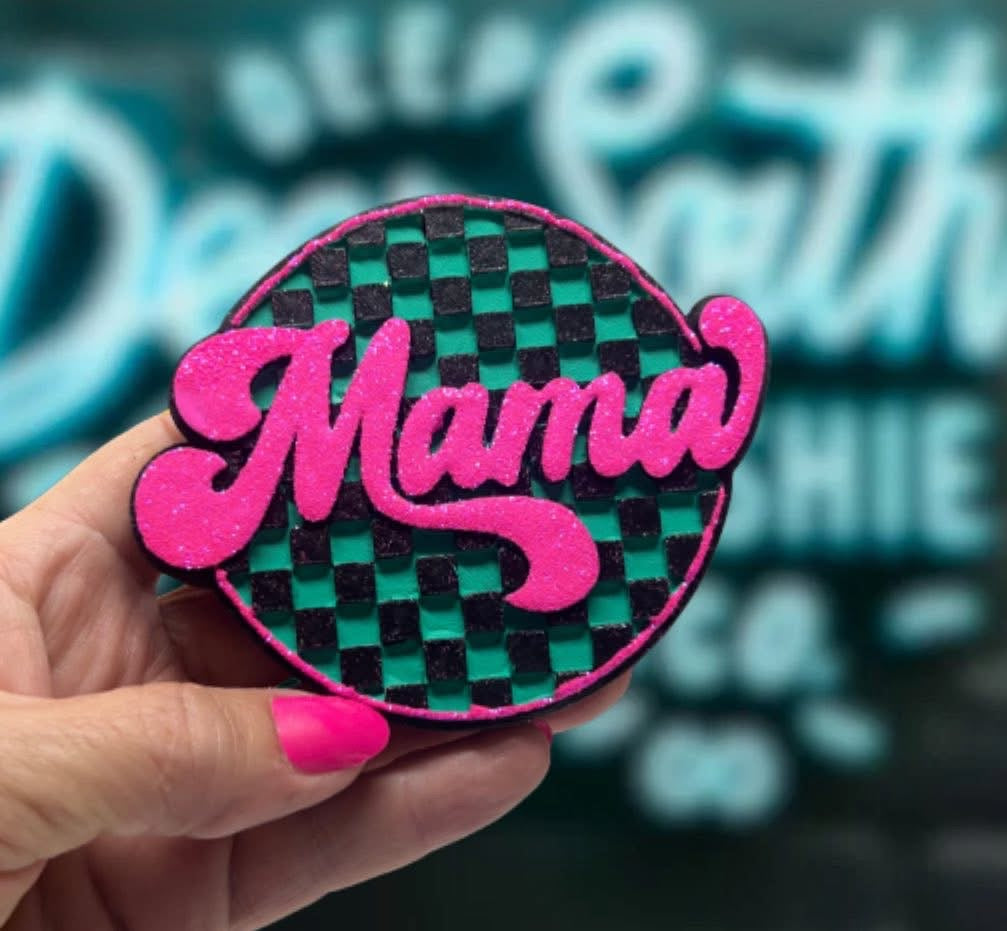 Round Checkered Print MaMa Mold
