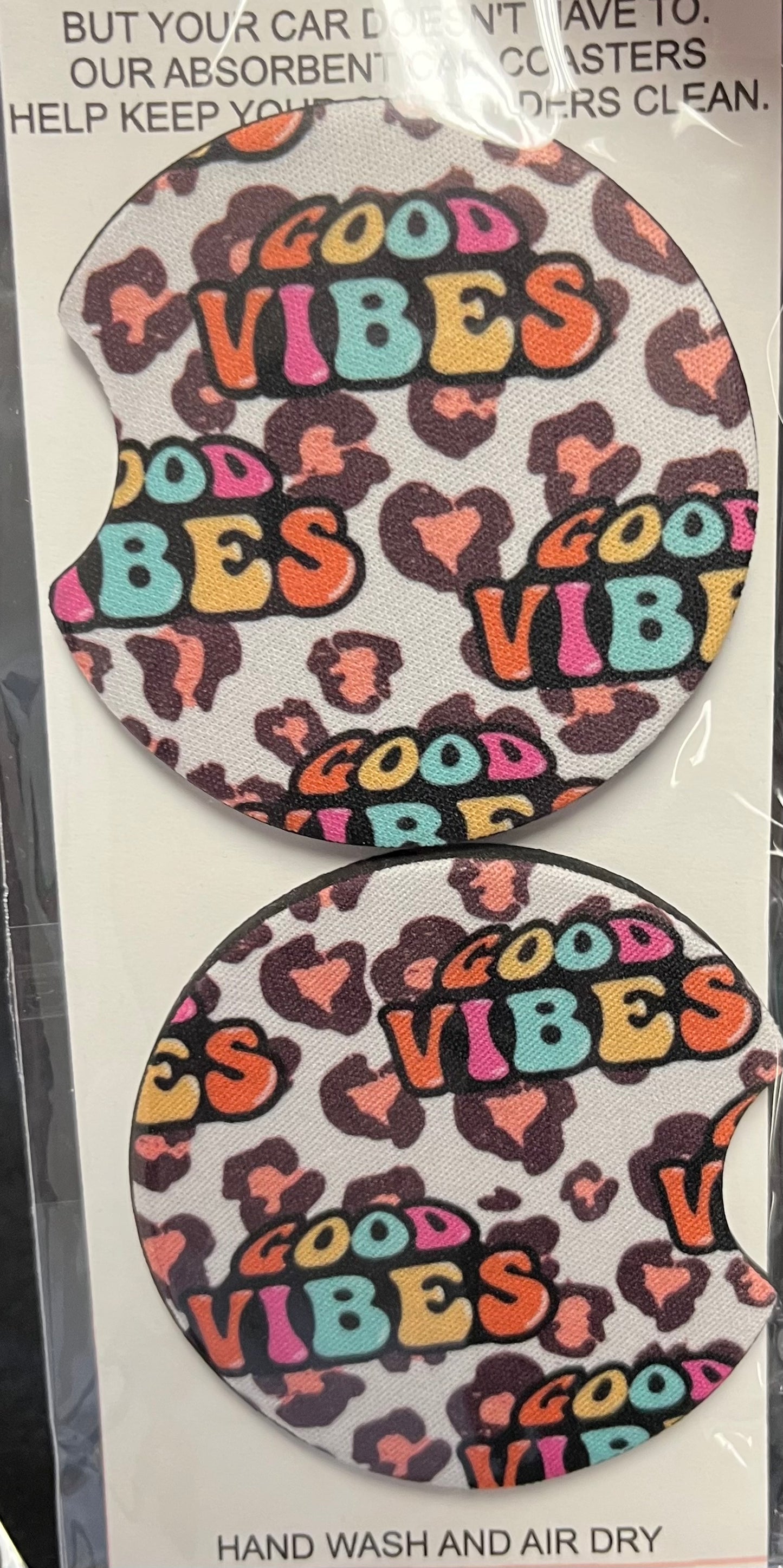 Good Vibes Car Coaster 2 pack