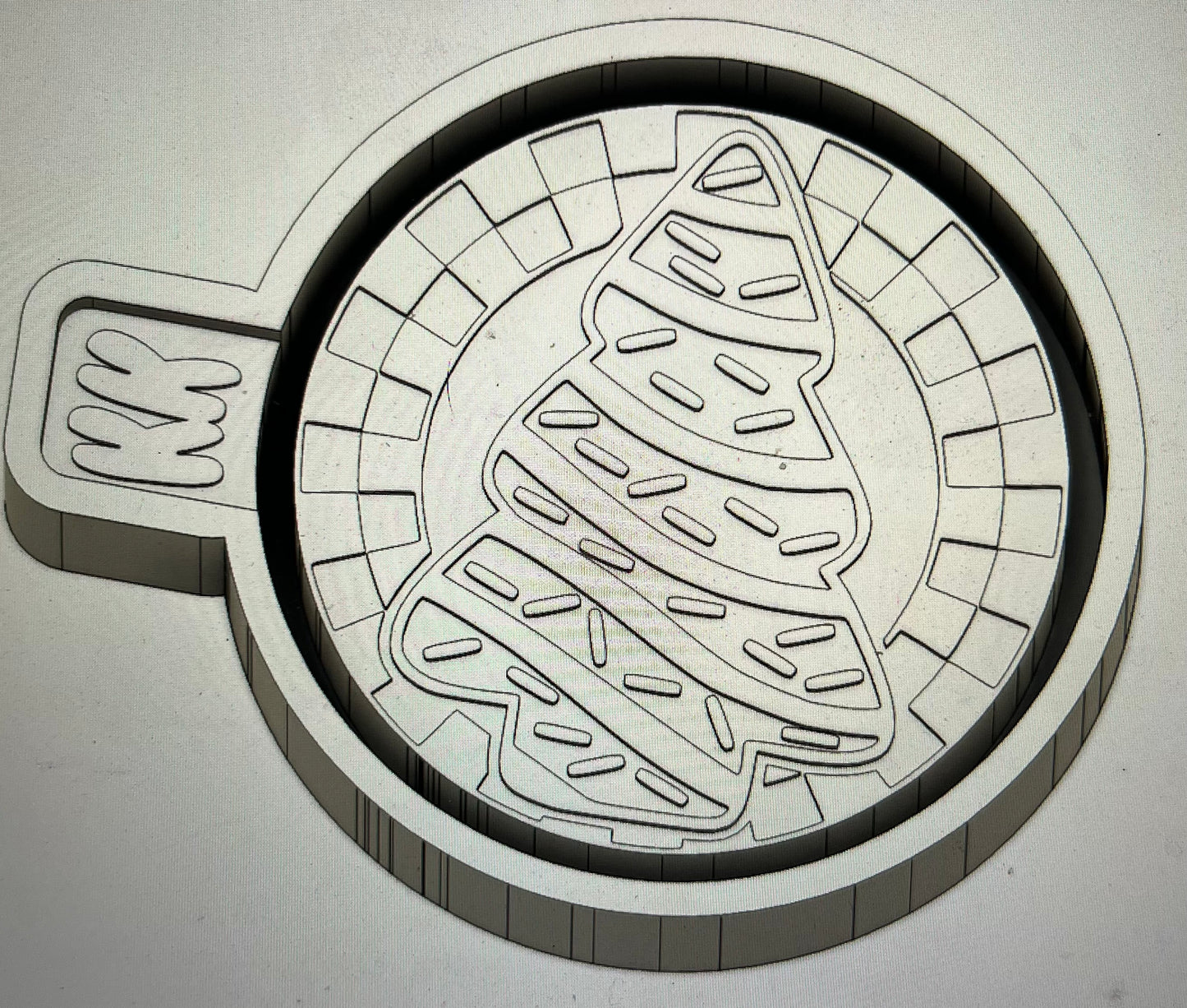 Round Checkered Print Christmas Cake Mold