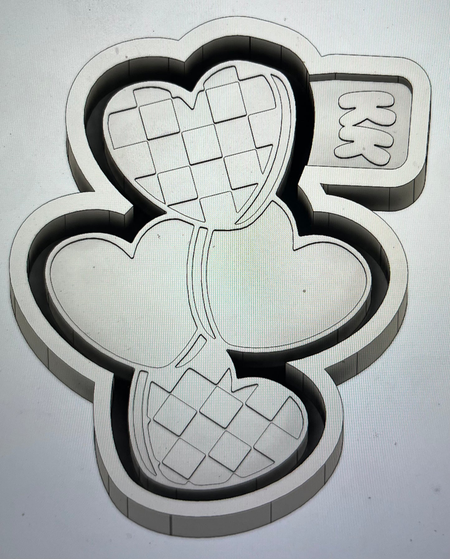 Checkered Print Heart Mold