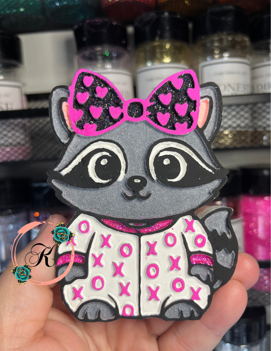 Raccoon with XOXO PJs Freshie