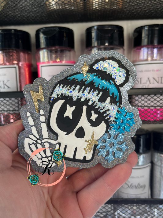 Snowflake Skull Freshie