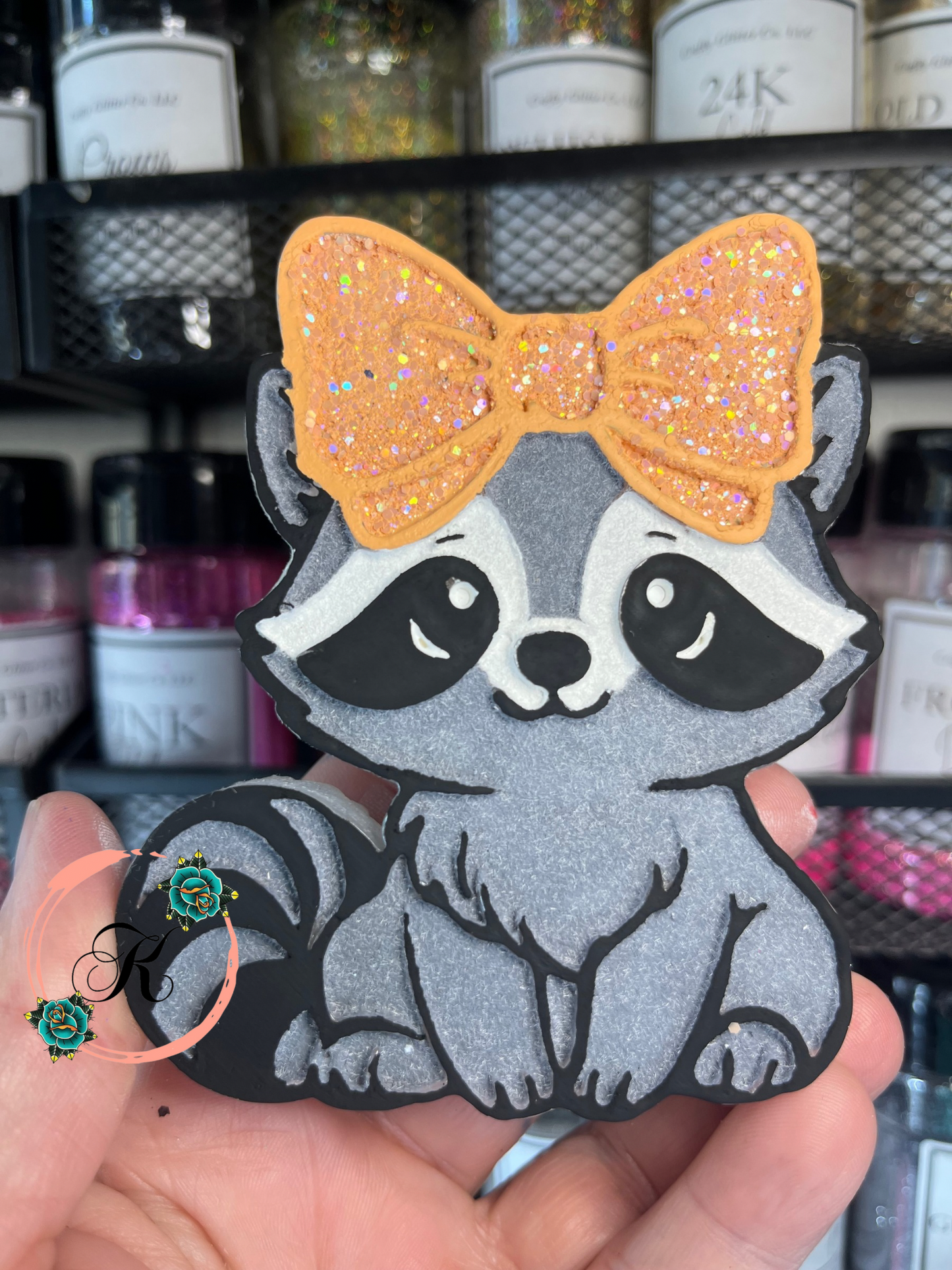 Raccoon With A Bow Freshie