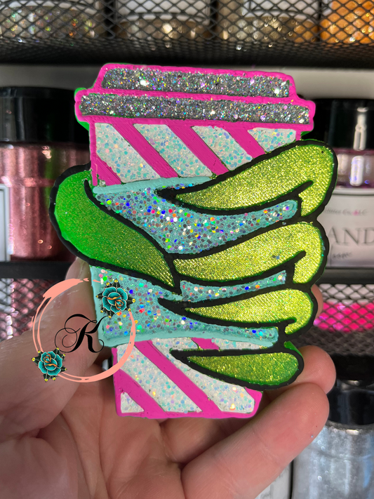 Green Guy Hand with Cup Freshie
