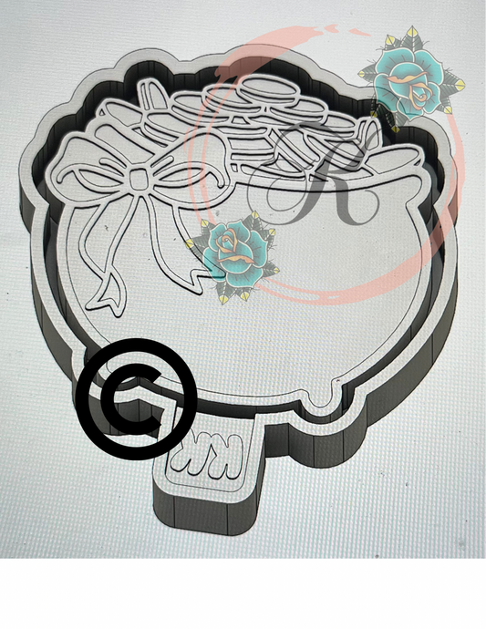 Pot of Gold with Bow Mold