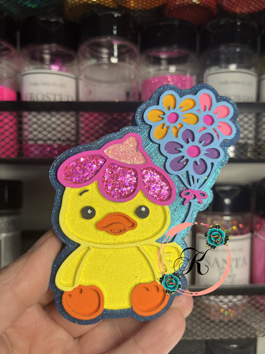 Duck with Flower Balloons Freshie