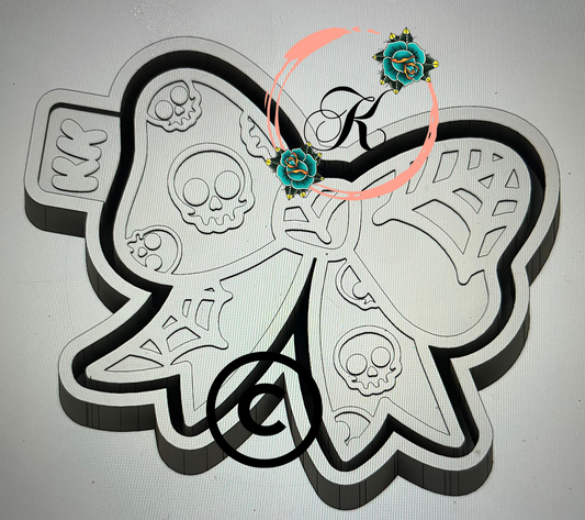 Bow With Skulls & Web Mold