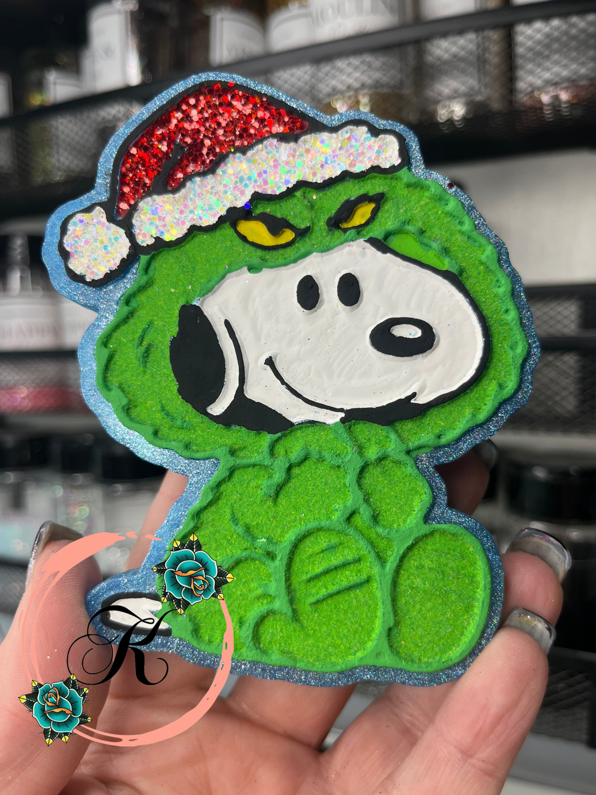 Snoopy in Grinch Costume Freshie