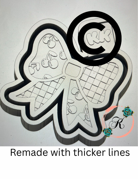 Checkered Cherry Bow Mold