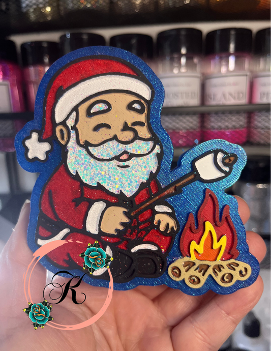 Santa Roasting Marshmallows Freshie