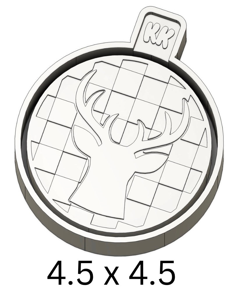 Round Checkered Print Deer Mold