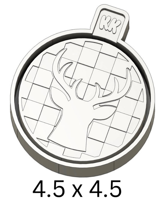 Round Checkered Print Deer Mold