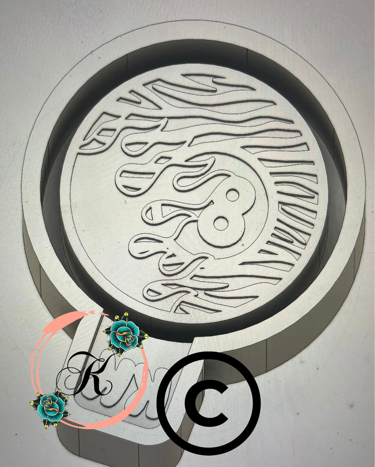 Zebra Print 8 Ball with Flames Mold