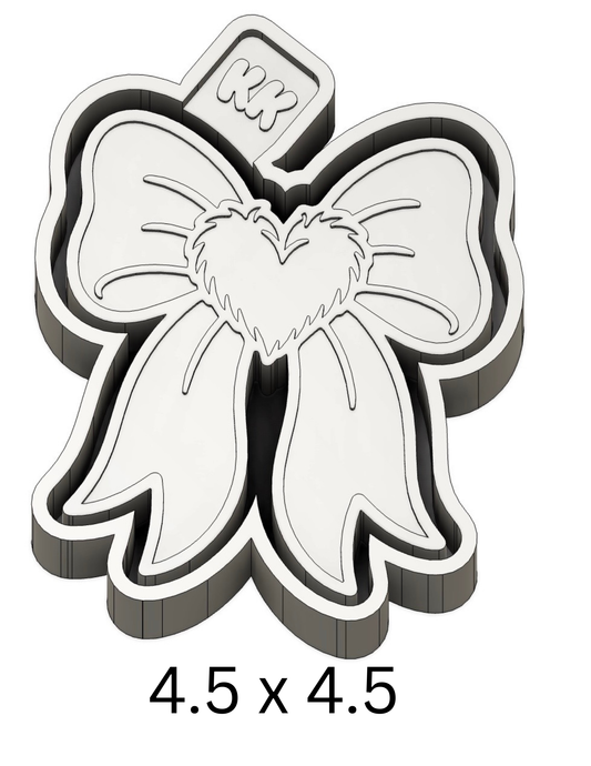 Bow with Fuzzy Heart Mold