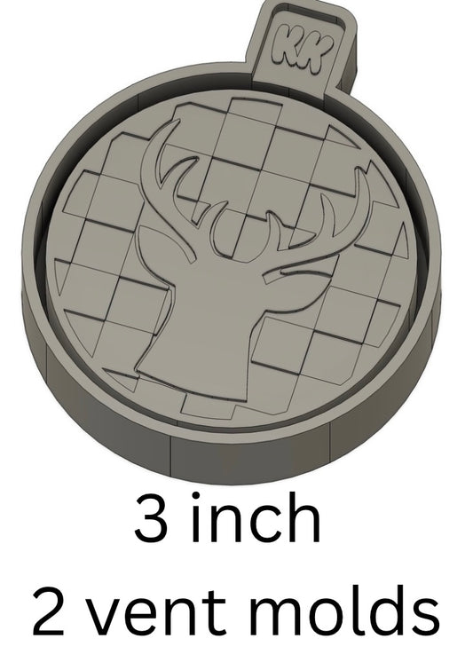 Round Checkered Print Deer Head Vent