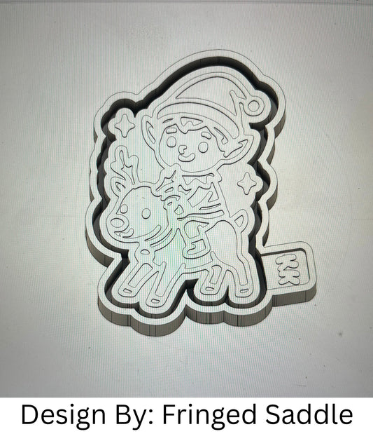 Elf On Reindeer Mold