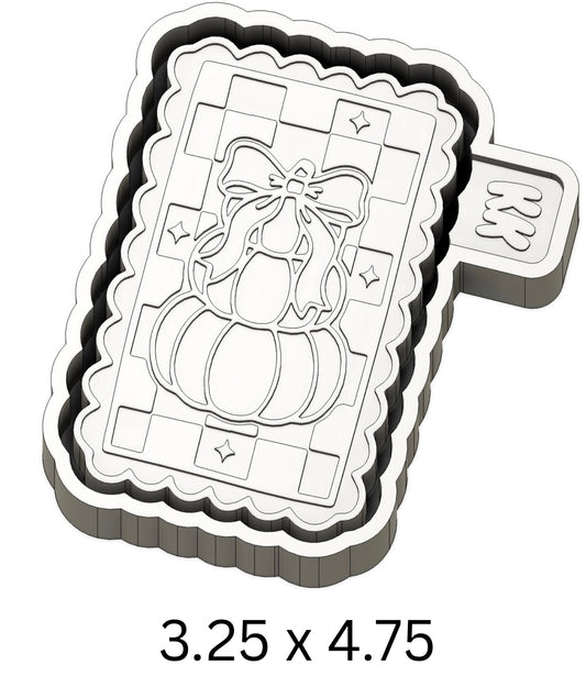 Checkered Print Frame with Pumpkins Mold