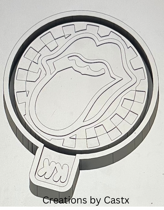 Round Checkered Print Tongue Mold