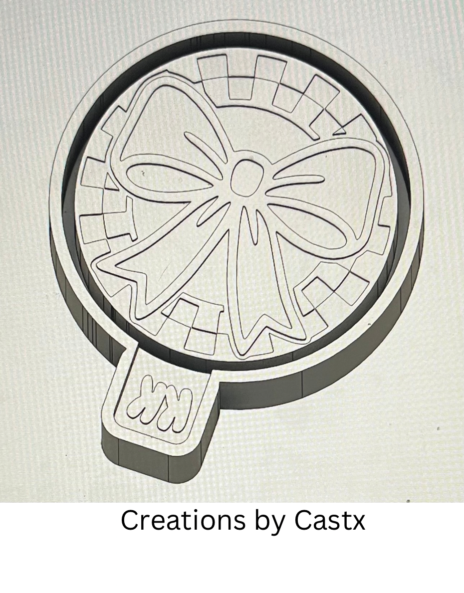 Round Checkered Print Bow Mold