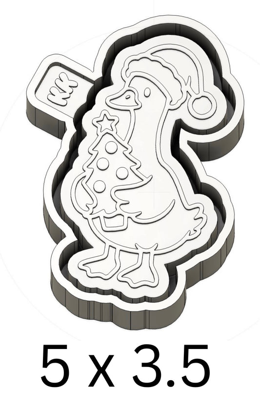 Goose Holding Christmas Tree Mold