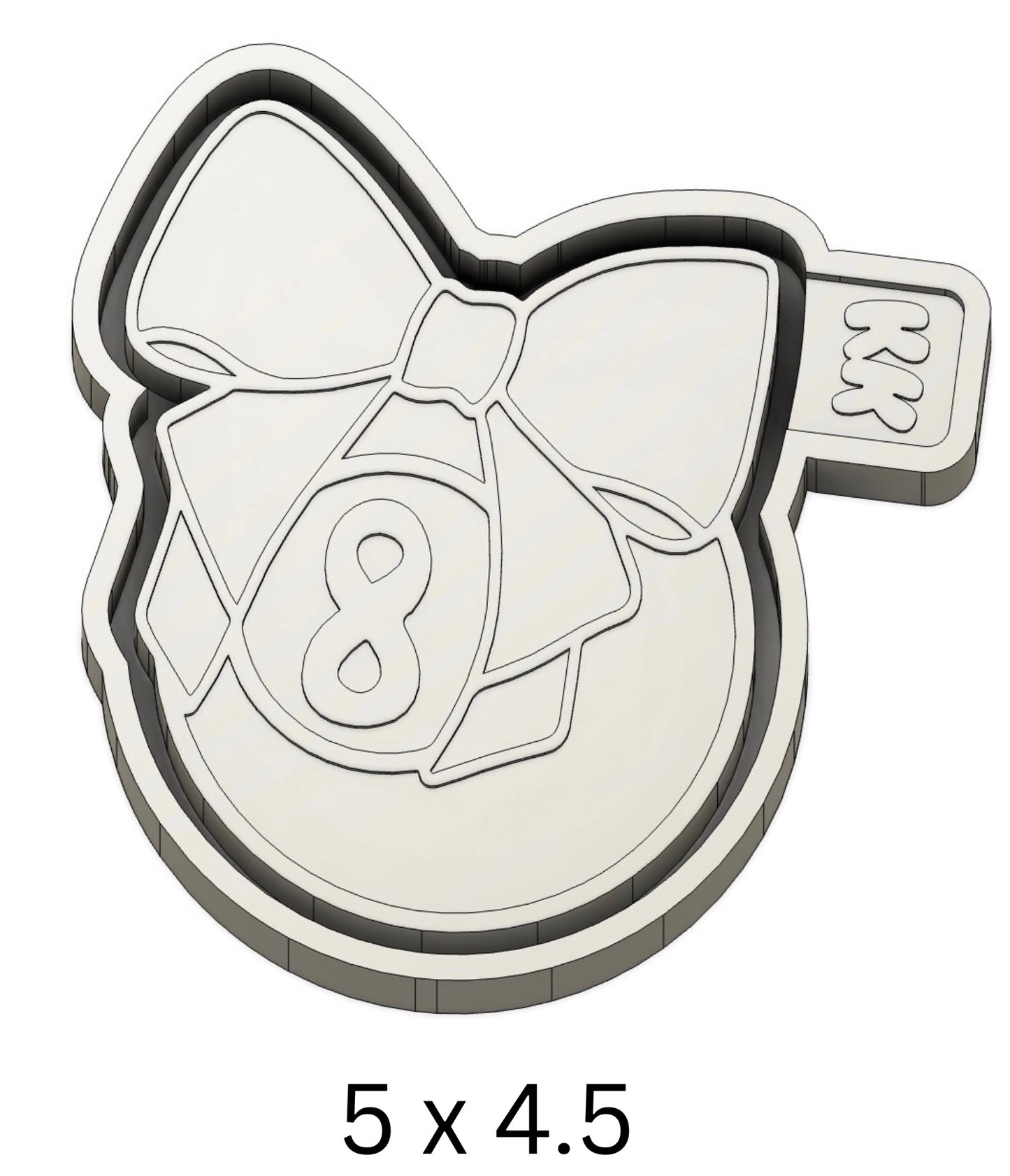 8 Ball with Bow Mold