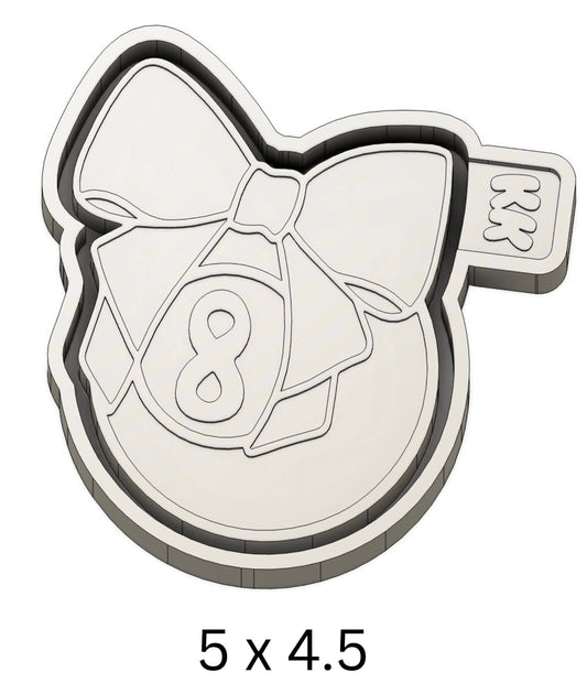 8 Ball with Bow Mold