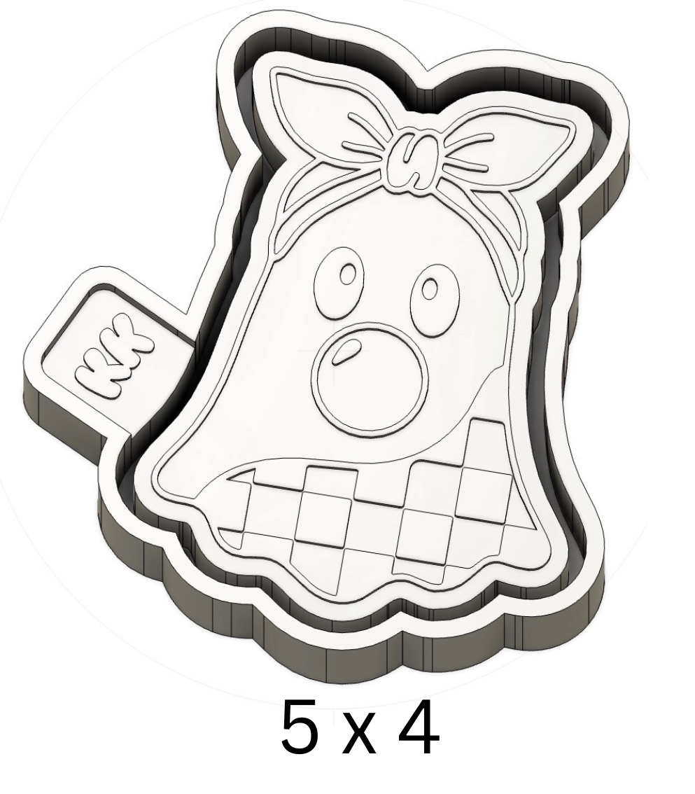 Bubblegum Ghost with Checkered Print Mold