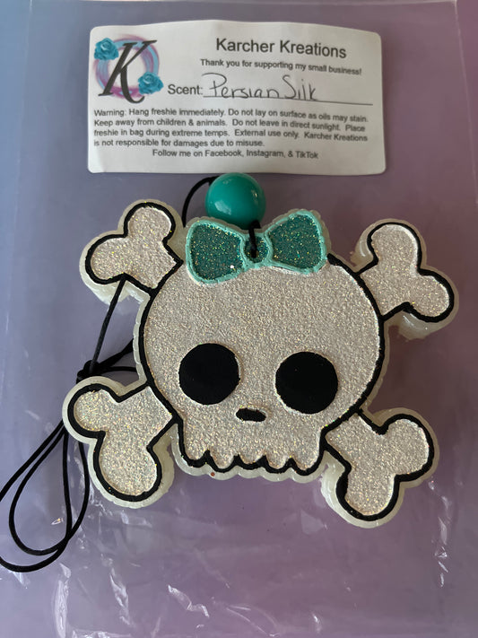 Skull and Crossbones with Bow- Persian Silk