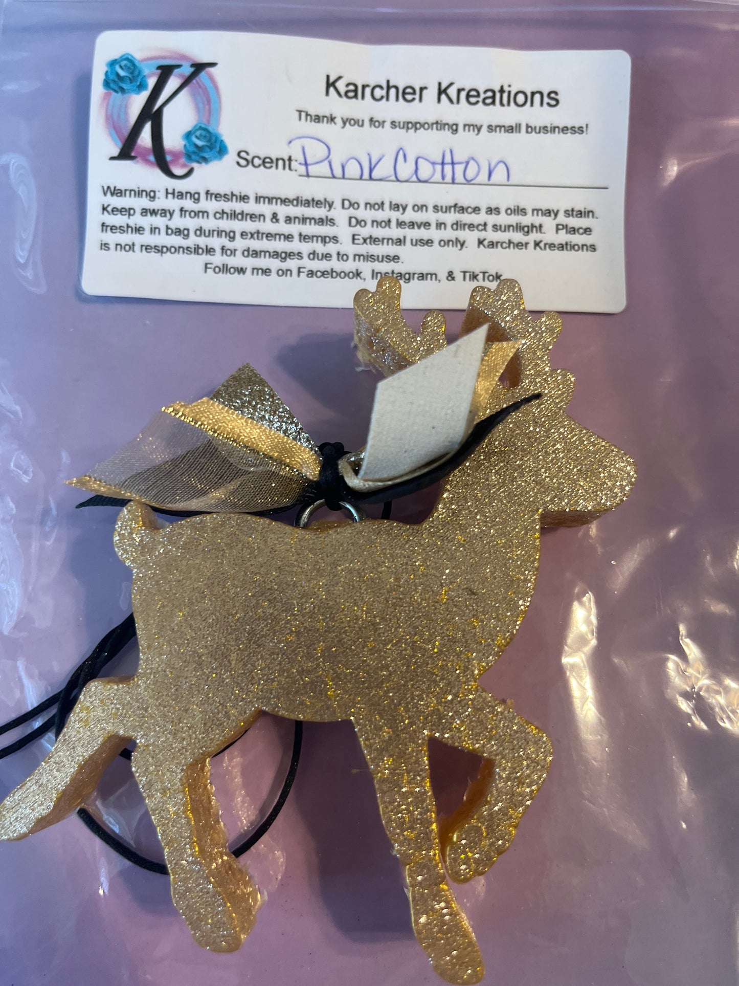 Reindeer- Pink Cotton
