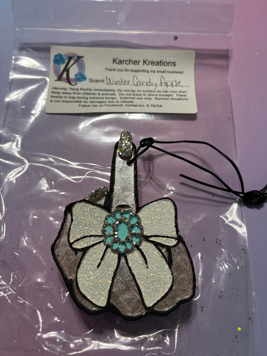 Middle Finger with Concho Bow- Candied Apple