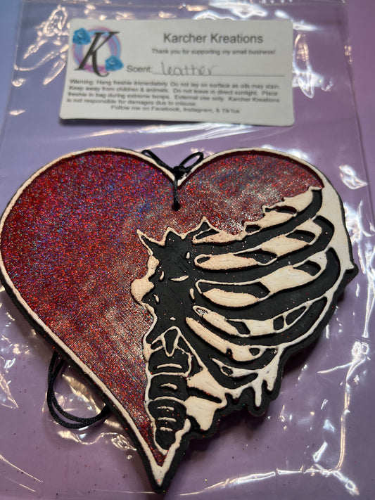 Rib cage Heart- Leather