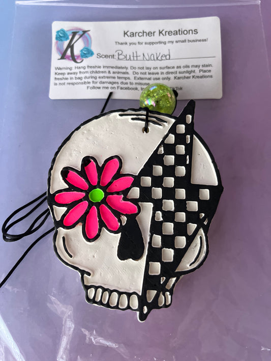 Skull with Daisy and Bolt- Butt Naked