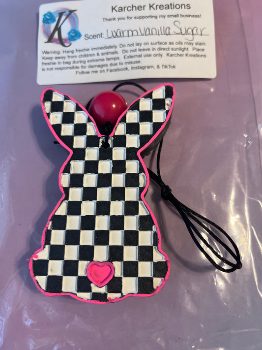 Checkered Print Bunny- Vanilla Sugar