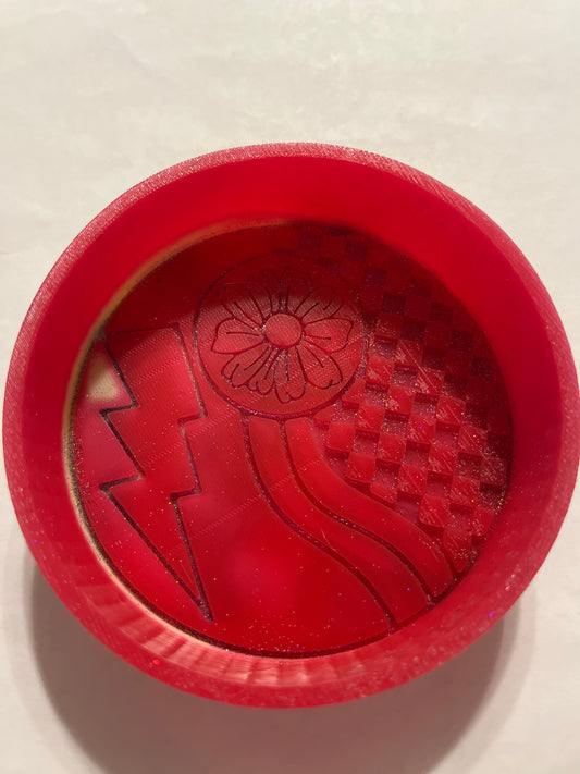 Round Check Print, Bolt, flower Destash