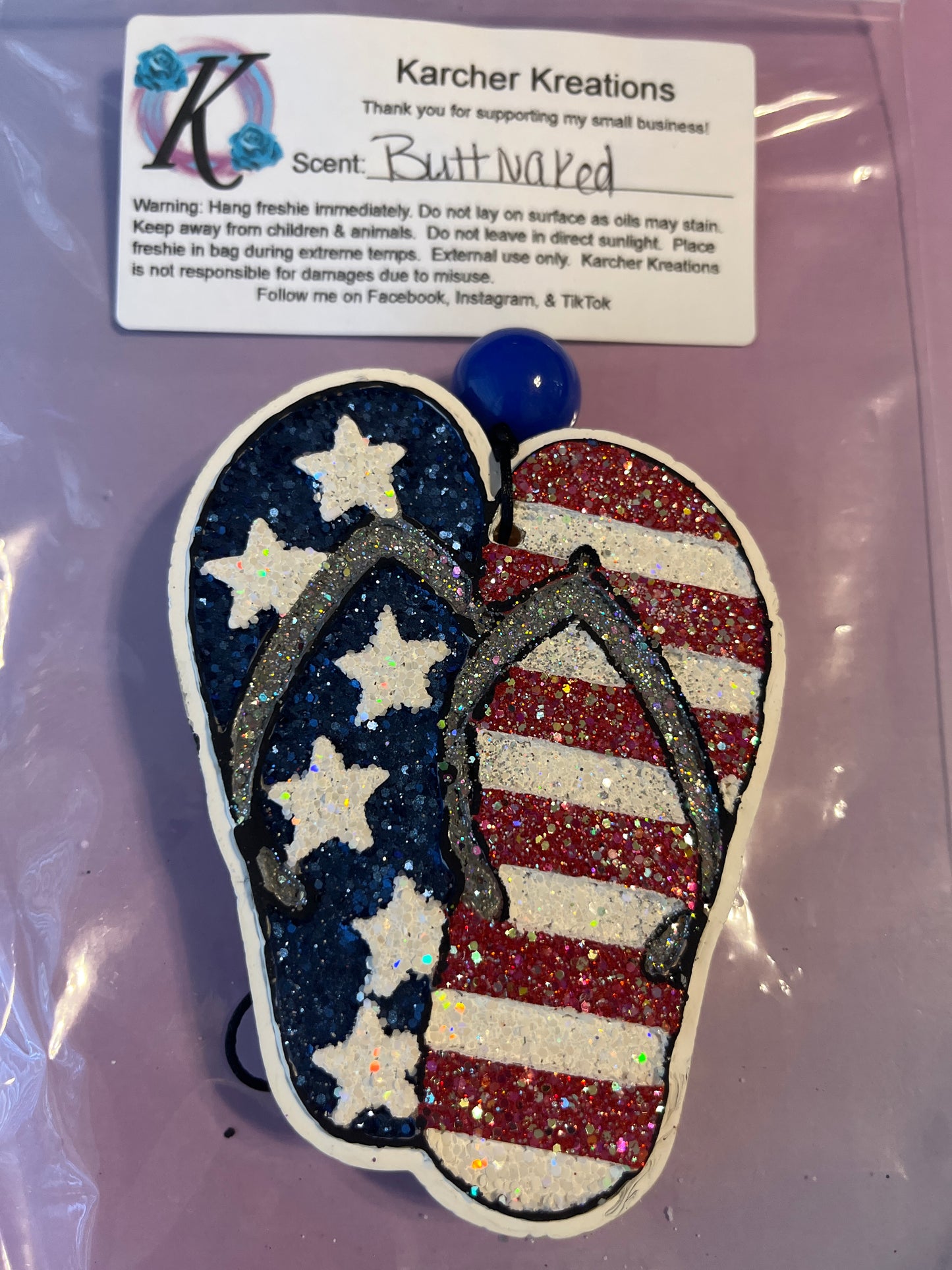 Stars and Stripes Flip Flops- Butt Naked